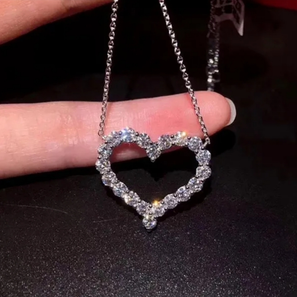 New Trendy Heart Lab Diamond Necklace